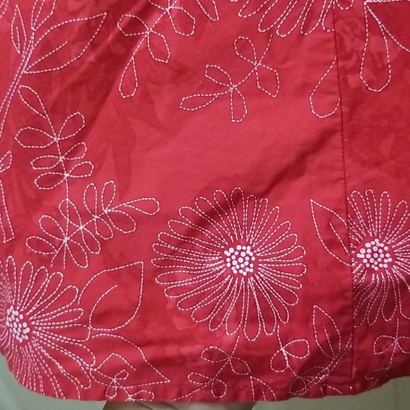 Christopher and Banks red embroidered skirt. - Picture 2 of 5